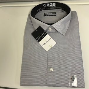 Geoffrey Beene gray plaid dress shirt